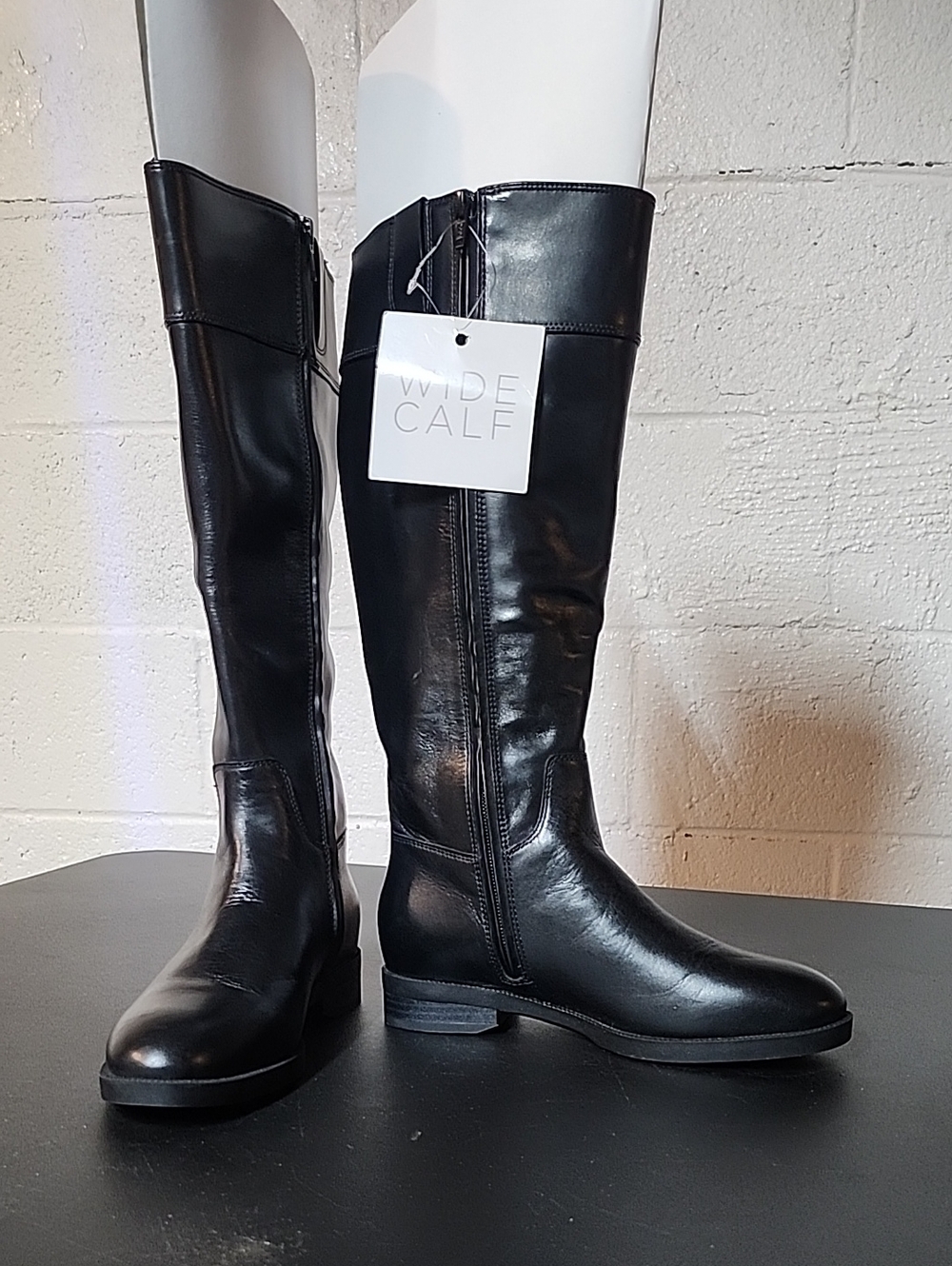 Vionic Philipa Black Over-the-Knee Wide Calf Leather Boots